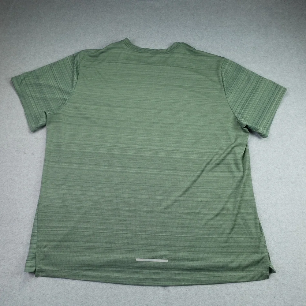 Nike T Shirt Mens 2XL Green Dri-Fit Miler Running Short Sleeve